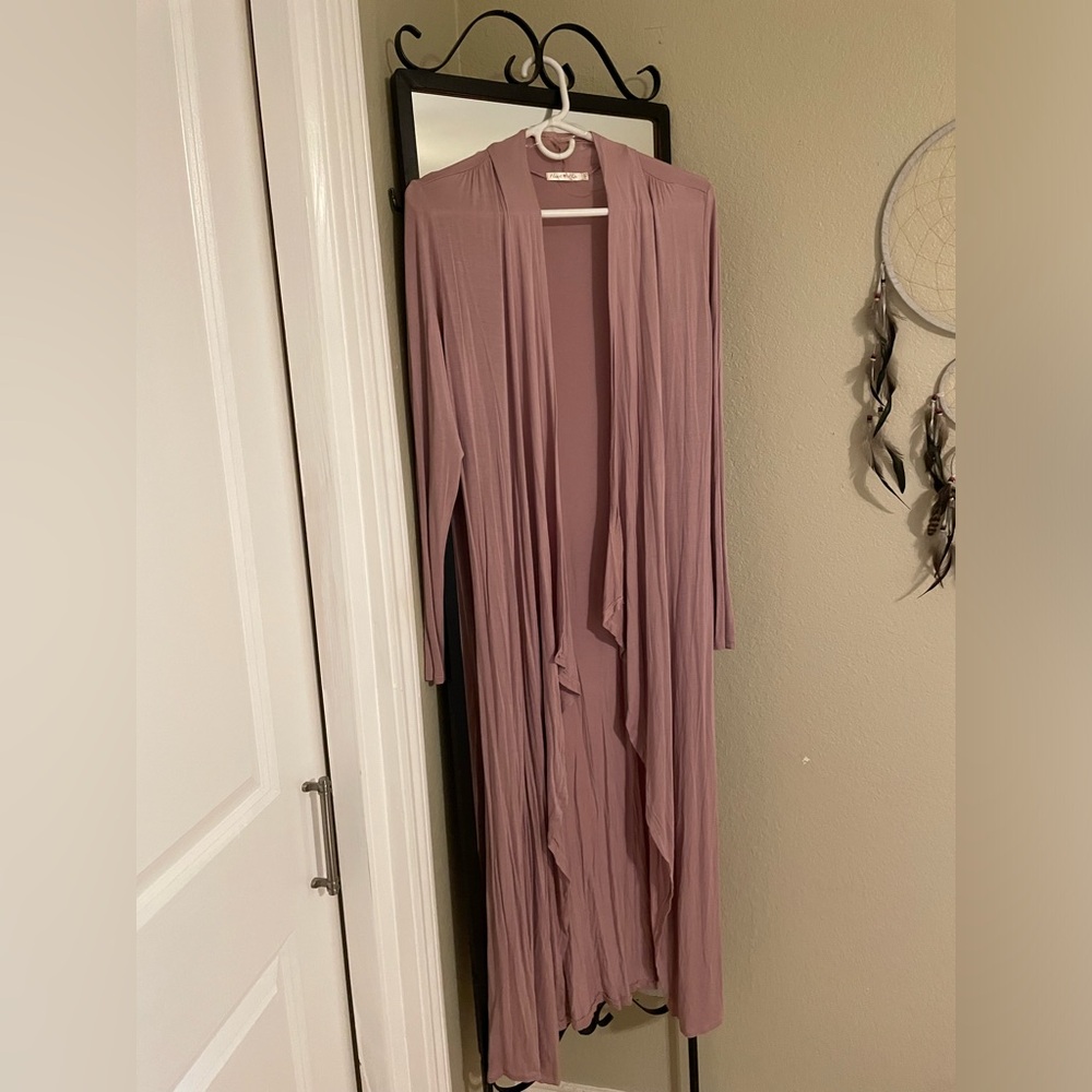Heart Hips • Mauve Drape High-Low Cardigan